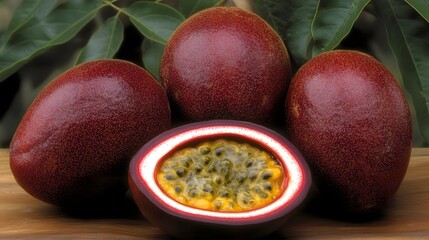 Juicy Passion Fruit Close Up Still Life Photography
