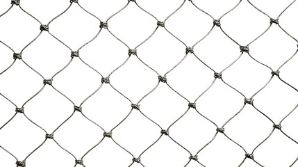 Fototapeta premium Closeup of a rope net pattern isolated on transparent background, showing its structure