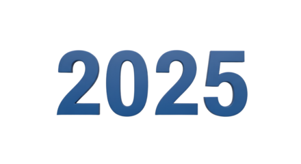 2025 Year Icon on Black Background