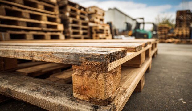 Close-up of a wooden pallet
