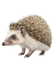 cute little hedgehog isolated on transparent background