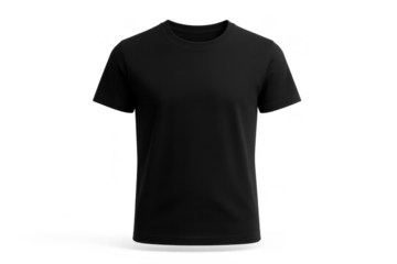 Plain black t-shirt mockup on invisible mannequin apparel design template product photography