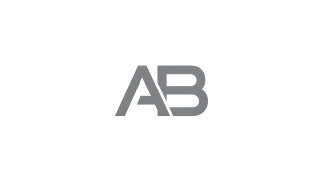 Modern AB Monogram Logo Design