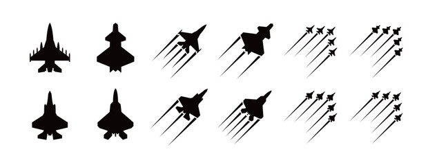 contrail and fighter jet silhouette,Fighter jets performing aerobatic flyovers at air shows and major events