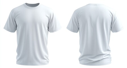 Blank white t-shirt, front and back views (12)