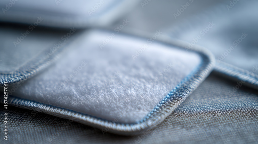 Poster thermal bonding process of applying heat to fabric patches for reinforced areas highlighting crisp e