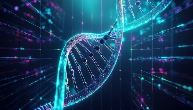 digital dna gene helix spiral molecule structure