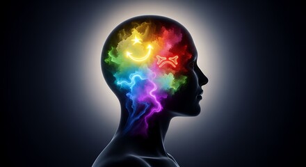 Human Mind and Emotions A Colorful Spectrum of Thoughts and Feelings Represented by Brain