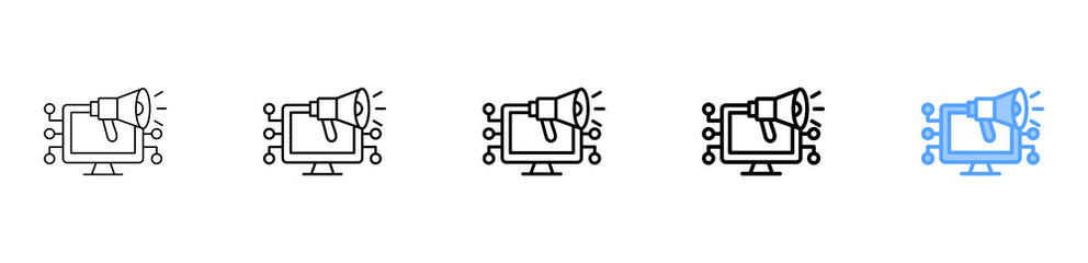 Digital Marketing Icon Different Style Outline Collection Set 