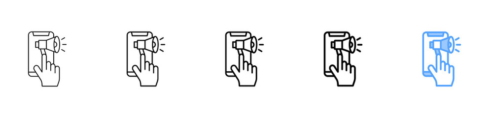 Online Marketing Icon Different Style Outline Collection Set 