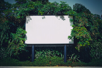 blank billboard on the grass