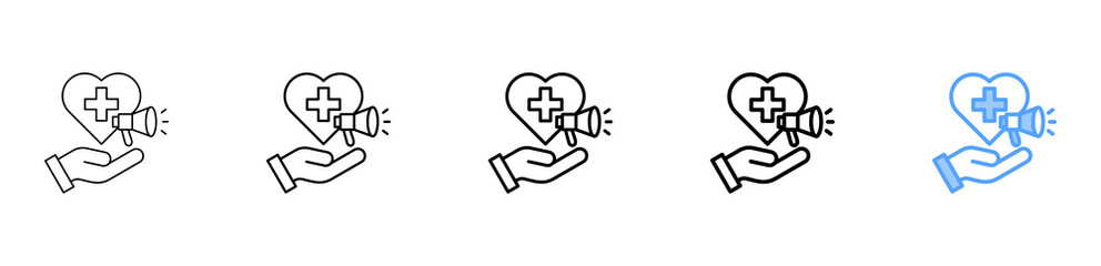 Healthcare Marketing Icon Different Style Outline Collection Set 