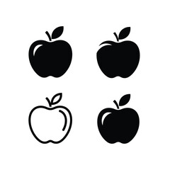 Collection of stylized apple icons, perfect for apps, websites, and graphic design projects