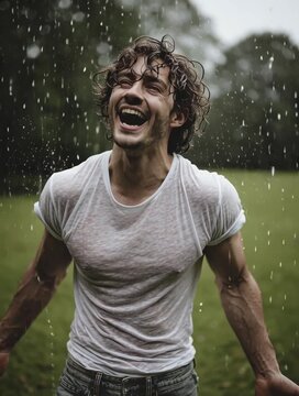 Young Man in the Rain &ndash; Freedom and Strength