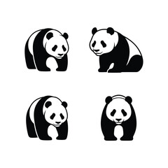 Panda Bear Vector Art Cuteness Overload in Black and White © Nasima