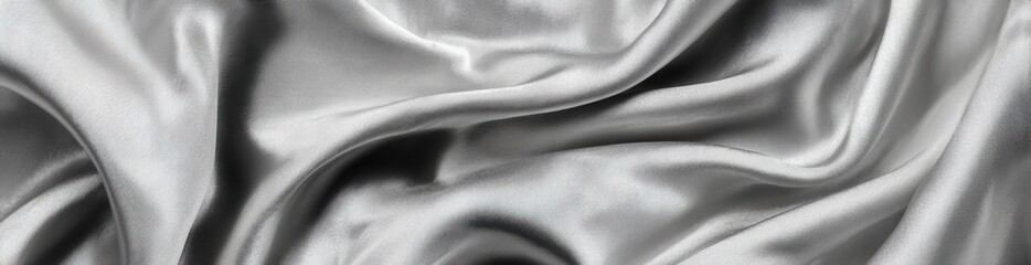 Fototapeta premium Gray silk fabric draped in folds