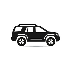 SUV Icon Black Silhouette of a Sport Utility Vehicle