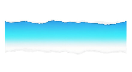 Torn Paper Edge with Blue Sky on Transparent Background