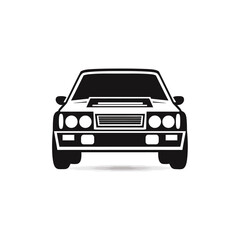 Obraz premium Classic Sports Car Icon Front View Illustration