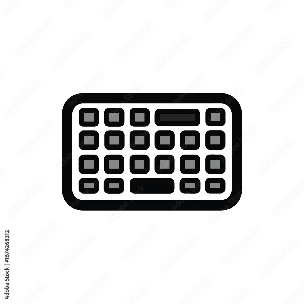 Fototapete minimalist computer keyboard icon in a simple line art style. a graphic symbol for data entry, digit