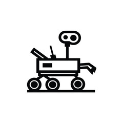 Space exploration rover graphic, futuristic robotic vehicle designed for planetary surface exploration