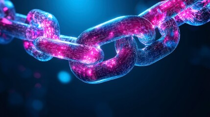 Abstract glowing chain links.