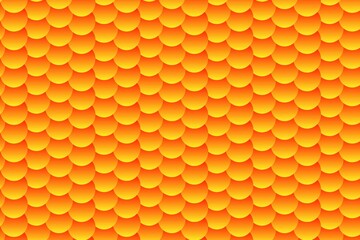 Abstract bright orange honeycomb hexagon pattern with glowing effect, seamless futuristic wallpaper background, modern geometric digital texture for sci-fi and tech visuals