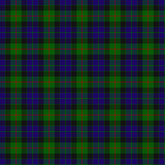 Green, Blue, Black, Red Tartan Weave Pattern - Tile