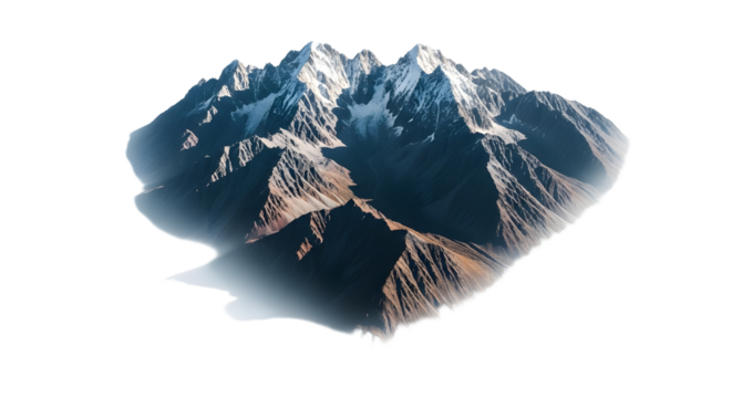 Snowy Mountain Range Isolated Illustration