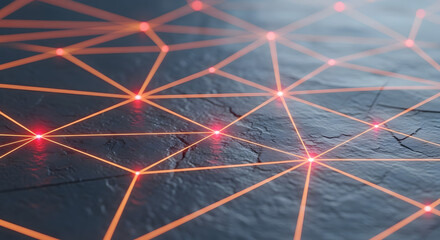 A Network of Interconnected Points on Textured Surface Visualizing Advanced Connectivity and Data Transmission Representing Complex Systems and Modern Technologies with a Futuristic Aesthetic