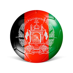 Soccer ball with Afghanistan flag 3d render front view
