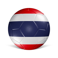 Soccer ball with Thailand flag 3d render front view