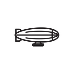 A sleek and simple line art illustration depicting a classic airship, symbolizing advancements in early aviation and the grandeur of sky exploration and innovation
