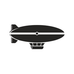 Vector illustration of a blimp airship in a side profile view, a classic mode of air travel