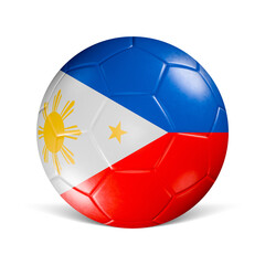 Soccer ball with Philippines flag 3d render front view
