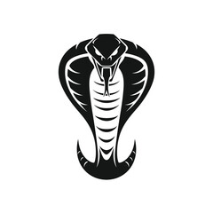 Striking Cobra Icon Bold Black and White Design for Logos and Branding