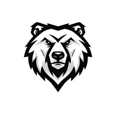Powerful and aggressive grizzly bear head mascot design. A strong wild animal symbol for a sports or gaming team logo