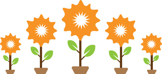 Creative Vector Set of Flower Trees in Abstract and Geometric Botanical Styles Featuring Minimalist Decorative Elements for Logos, Branding, and Illustration