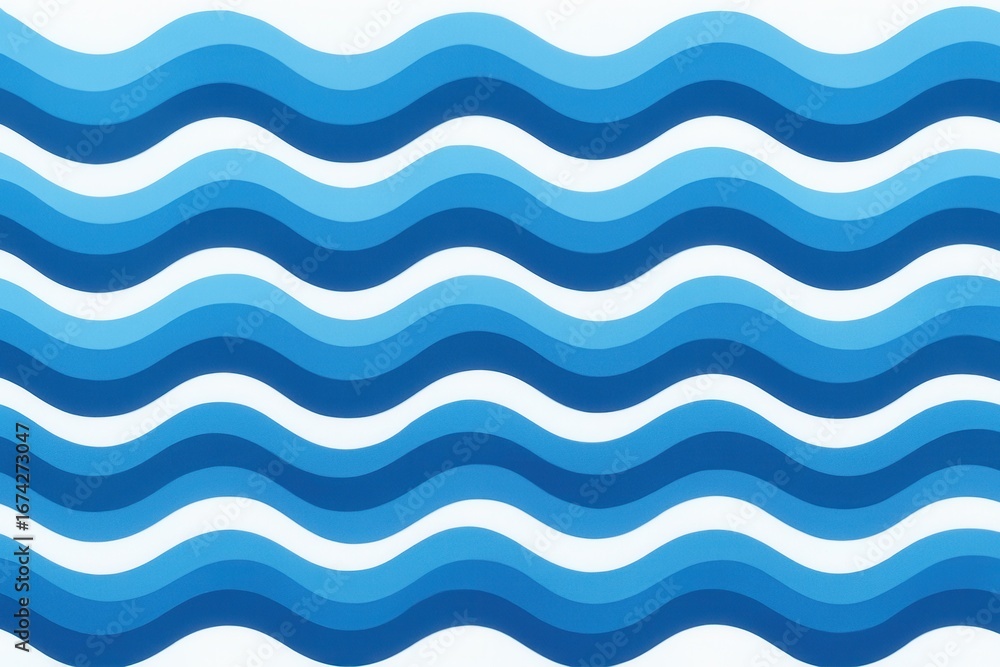 Poster seamless blue ocean wave pattern creating rhythmic abstract water texture for marine design backgrou