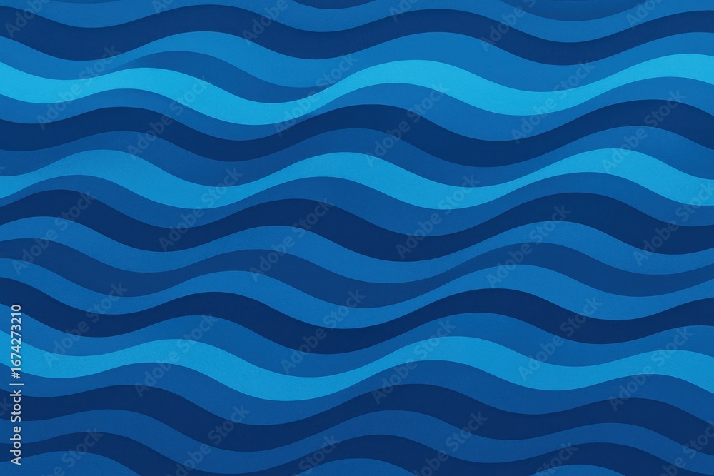 Poster seamless blue ocean wave pattern creating rhythmic abstract water texture for marine design backgrou