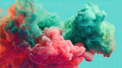 Abstract ink cloud mix, vibrant colors