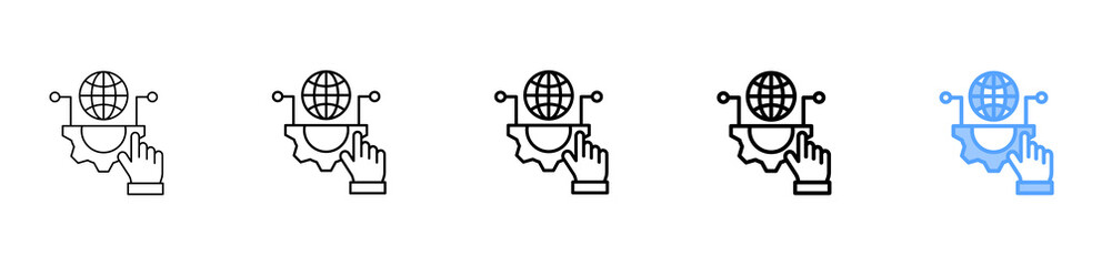 Digital Transformation Icon Different Style Outline Collection Set 