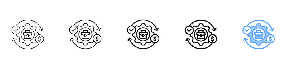 Business Automation Icon Different Style Outline Collection Set 