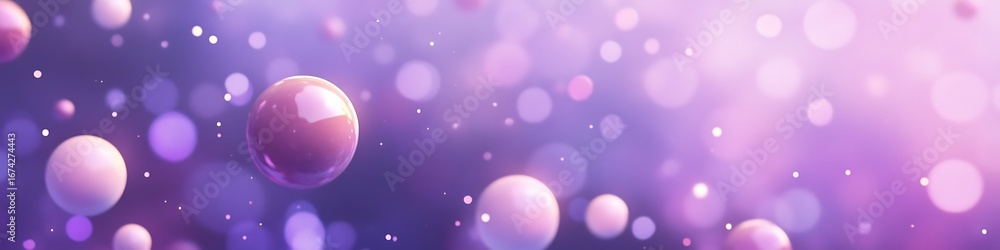 Aufkleber purple bokeh background with floating spheres for abstract wallpaper and design element use case pur