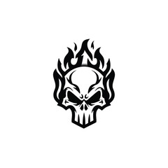 Fiery Skull Emblem A Symbol of Power, Danger, and Rebirth