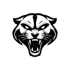 Ferocious Feline Vector Illustration of an Angry Panther Head