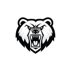 Aggressive Grizzly Bear Mascot Logo Design Fierce and Powerful Vector Illustration