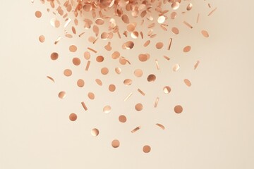 Luxurious rose gold confetti cascade creating elegant celebration backdrop for premium events