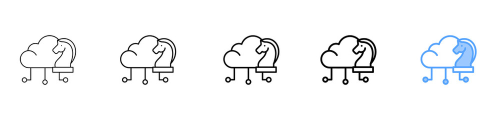 Cloud Strategy Icon Different Style Outline Collection Set 