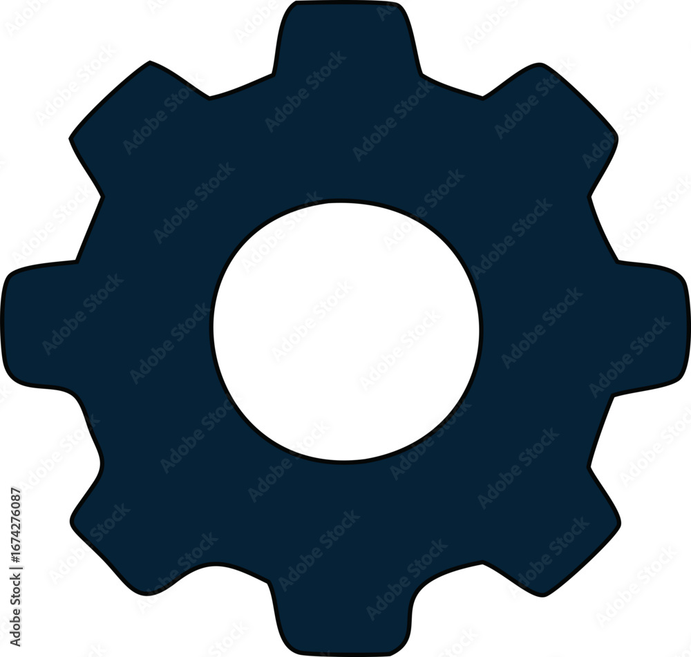 Poster flat design settings icon with a gear and tool combination. ideal for it services, configuration pag